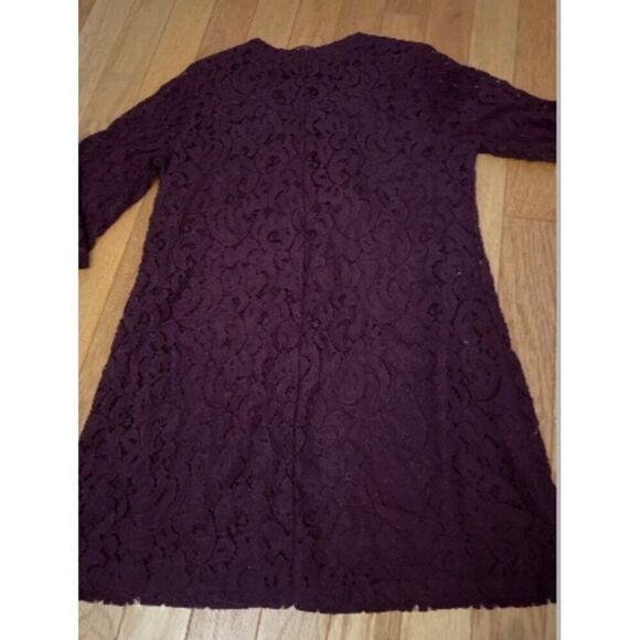 Xhilaration women's Purple Lace Long Sleeve lined Tunic Dress size large - Picture 8 of 10